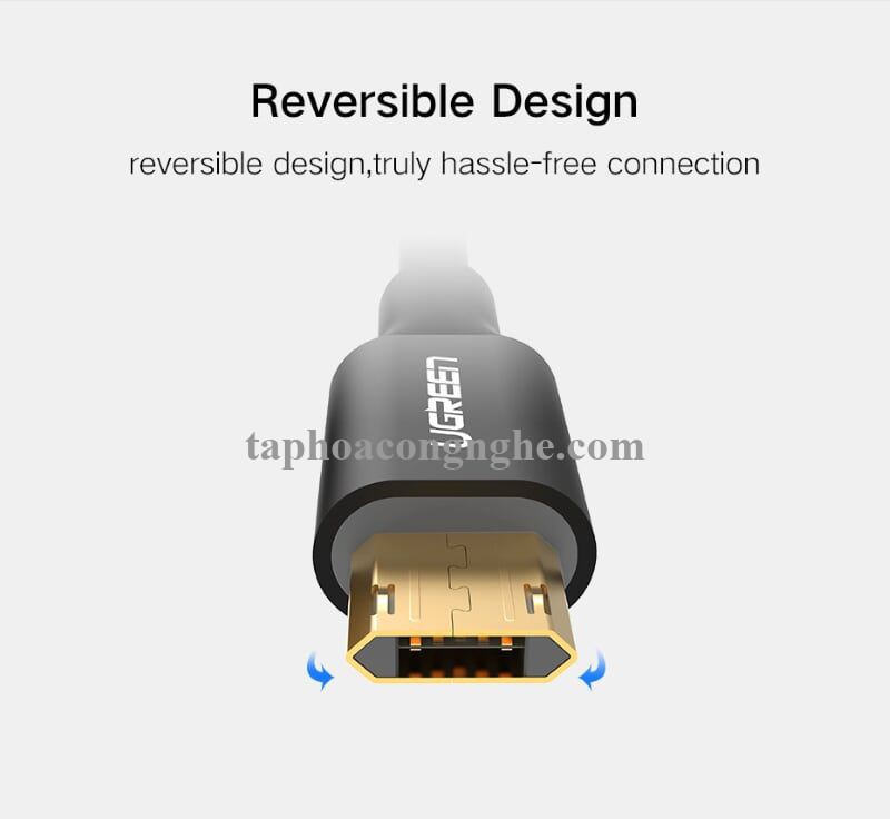 Ugreen 30854 0.5M màu Hồng Cáp sạc truyền dữ liệu USB 2.0 sang MICRO USB dây bọc nhựa PVC US223 30030854